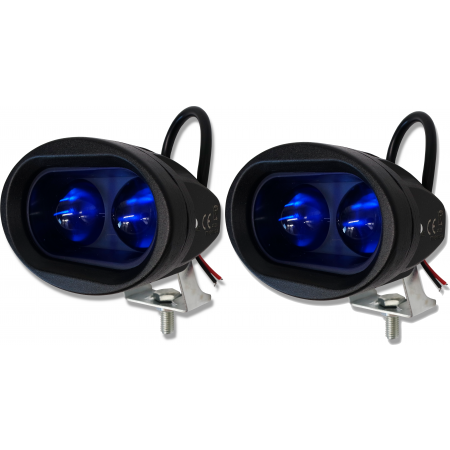 2x Lampa strumieniowa robocza LED 2x8W Niebieska 800Lm OPRYSKIWACZA WIDLAKA